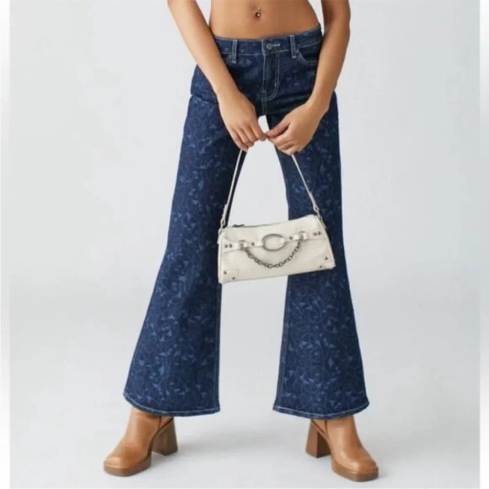 Urban Outfitters | BDG Low Rise Flare Jean New 27 Waist Floral Y2K Skater Beach